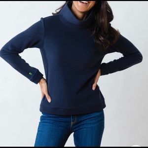 NWT DUDLEY STEPHENS Park Slope Turtleneck - Navy Vello Fleece Size SMALL (4)